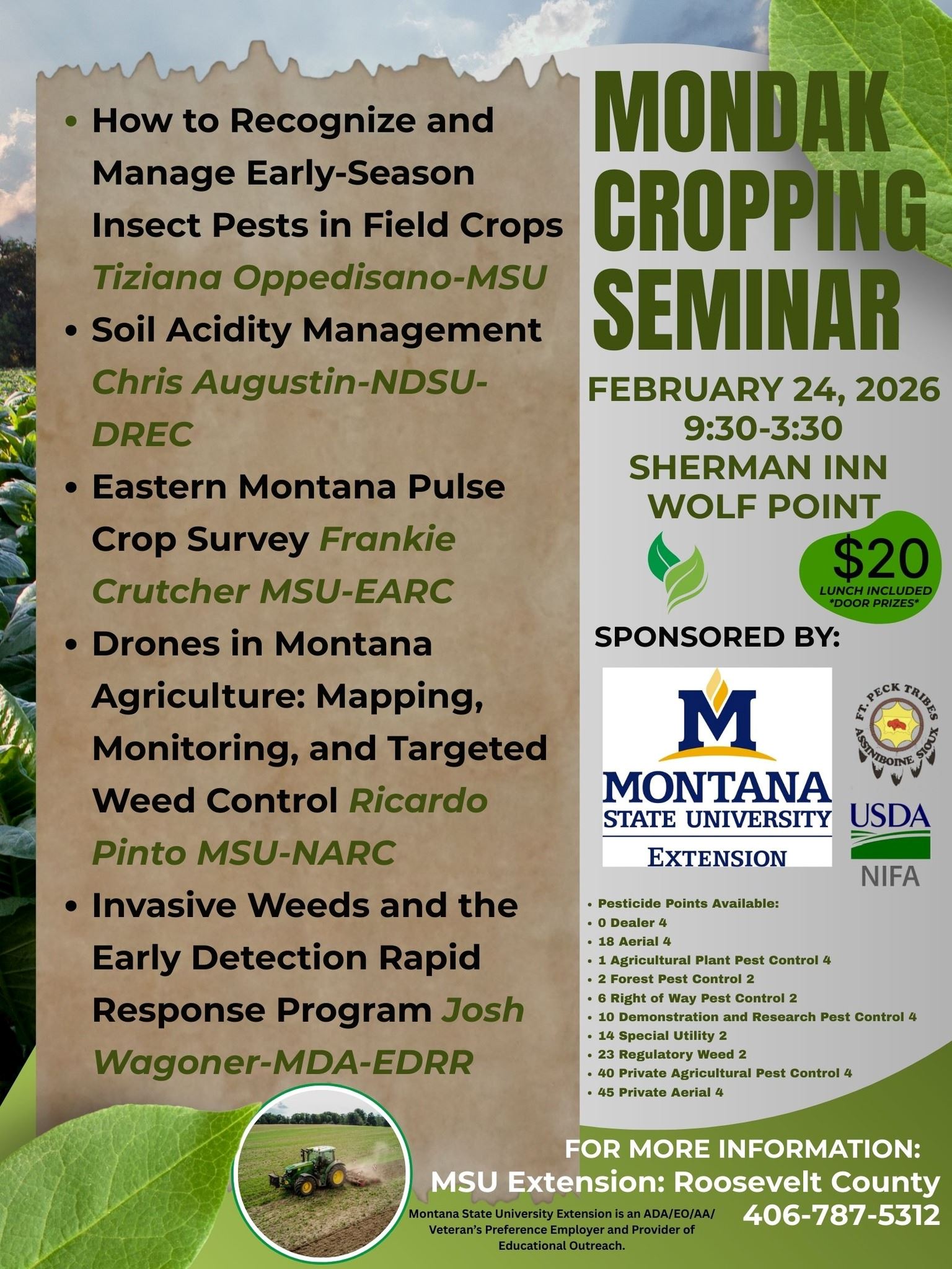 MonDak Cropping Seminar in Wolf Point  February 24, 2026